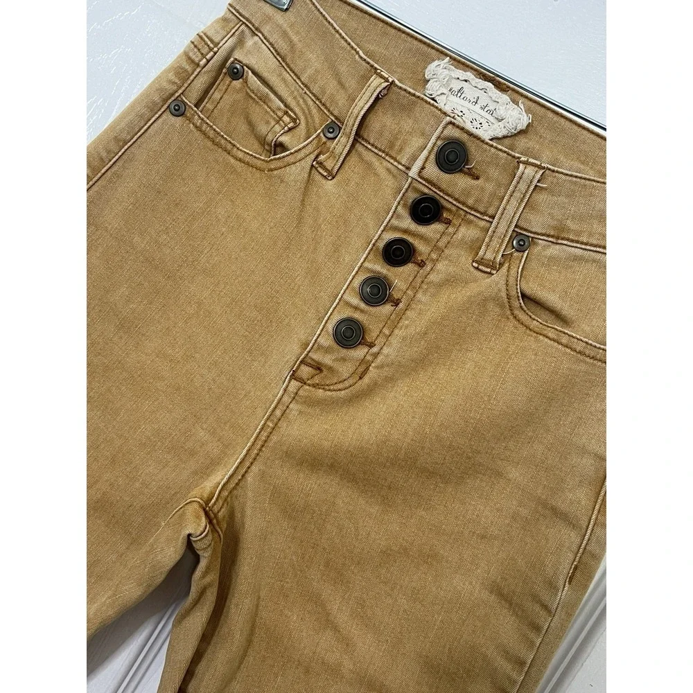 Altar'd State‎ Mustard High Rise Skinny Jeans 25 Button Fly Indie Boho Festival